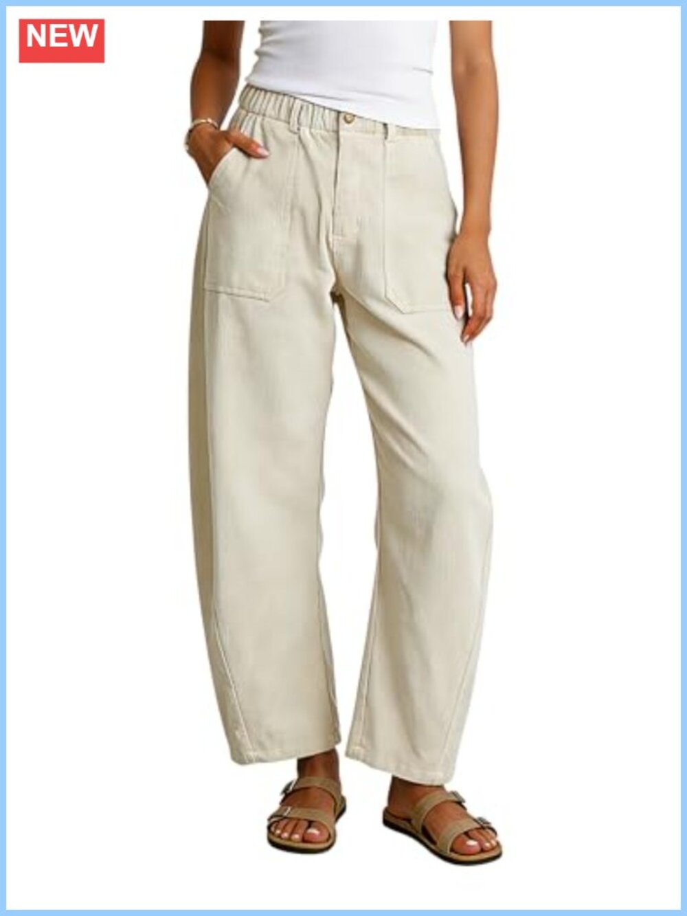 Wide Leg Corduroy Barrel Pants Elastic Waist Trousers